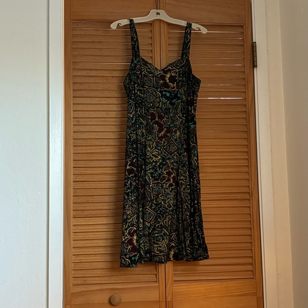 Elegant Multicolor Patterned Dress Size 3/4